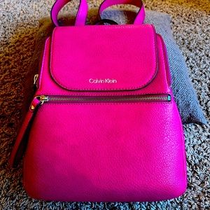 Calvin Klein small fuchsia backpack purse